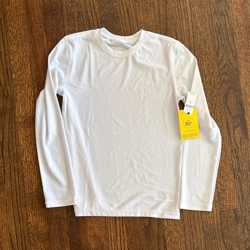 GAP Kids White Long Sleeve Swim rashguard size Large